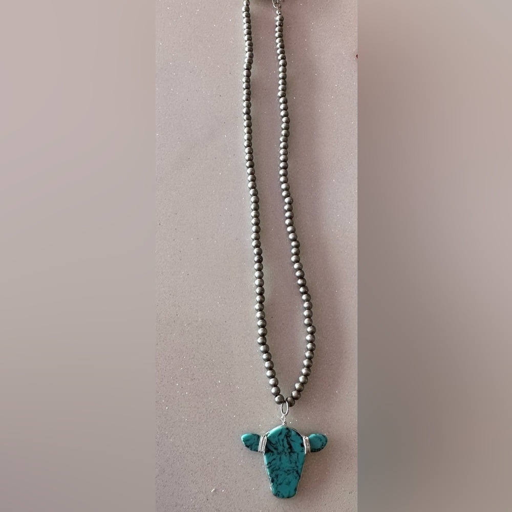 Navajo Pearl Inspired calf Necklace